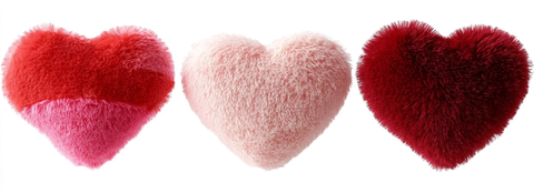 红粉色心形毛绒玩具