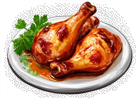 烤鸡腿透明背景