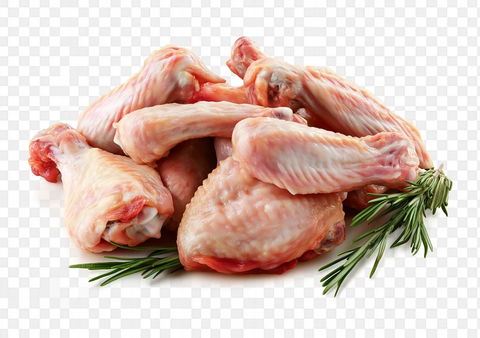 透明背景鸡翅堆