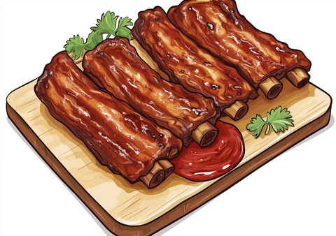 烤排骨配酱料