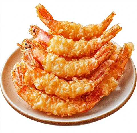 油炸虾堆叠