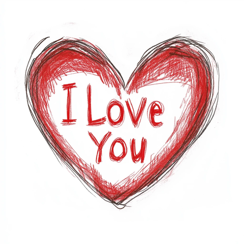 我爱你心形涂鸦