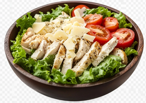 鸡肉沙拉配生菜番茄帕尔马干酪