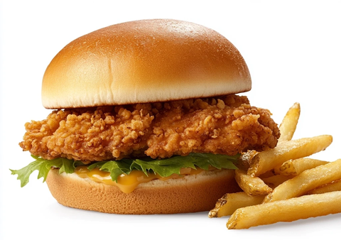 鸡肉汉堡配薯条