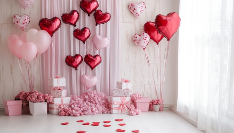 情人节背景与心形盒子