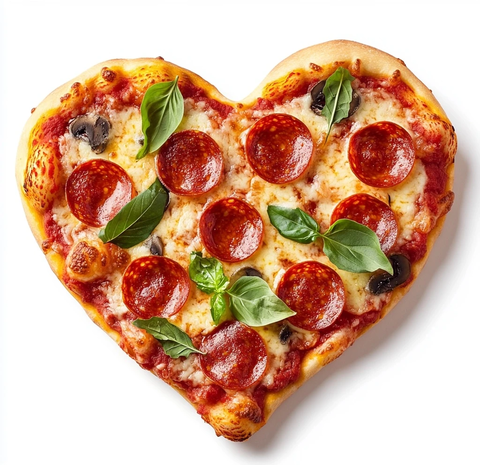 心形披萨配意大利辣香肠