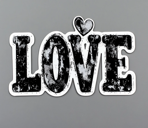 爱心拼贴LOVE字贴纸