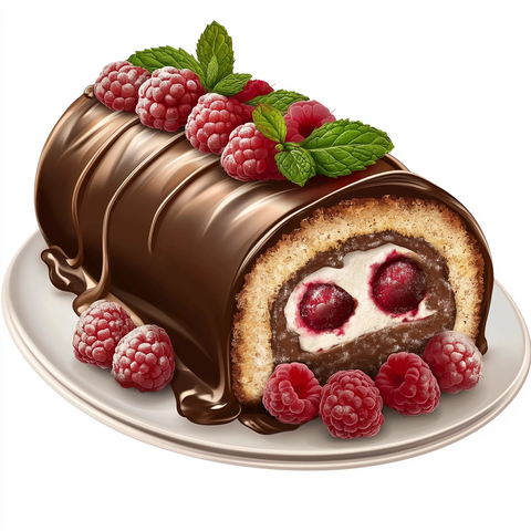 巧克力覆盆子薄荷圣诞木柴蛋糕