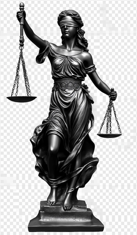 黑白正义女神雕像