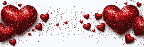 红心闪粉边框装饰