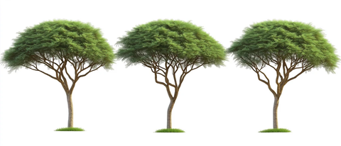 白底孤立金合欢树