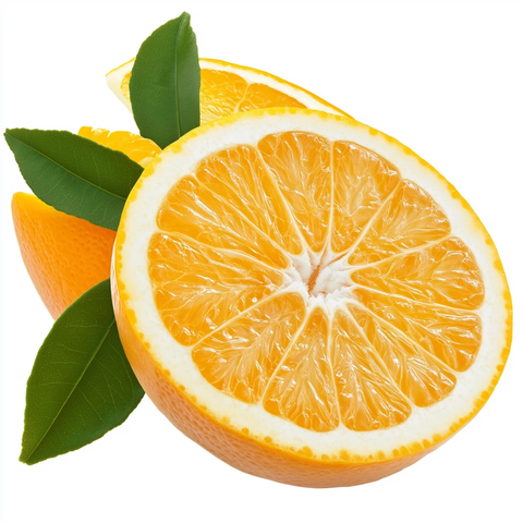 切半橙子带叶