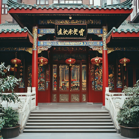 古色古香的中式建筑大门