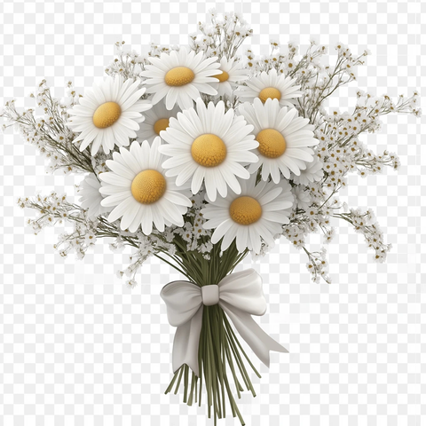 白菊透明背景花束