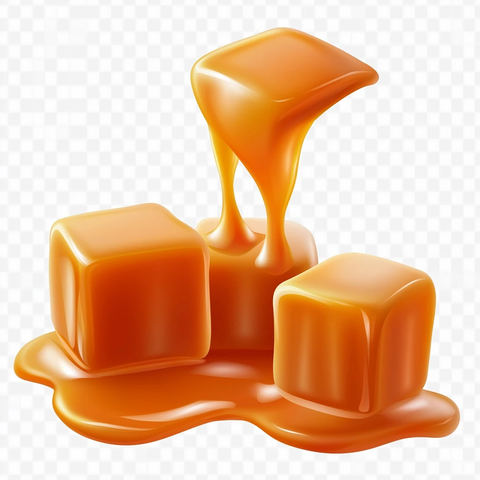 焦糖酱滴落糖果块