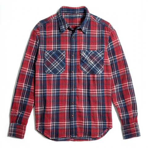 红蓝格子法兰绒衬衫
