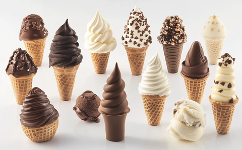 各种冰淇淋蛋筒