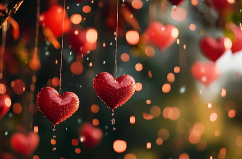 红心挂树水滴
