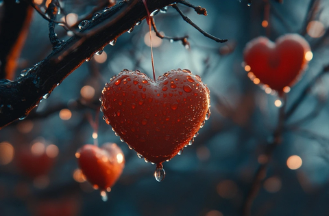 红心挂树水滴情