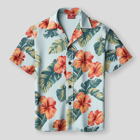 夏威夷衬衫平铺图