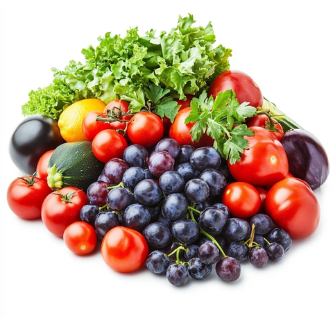 彩色水果蔬菜堆