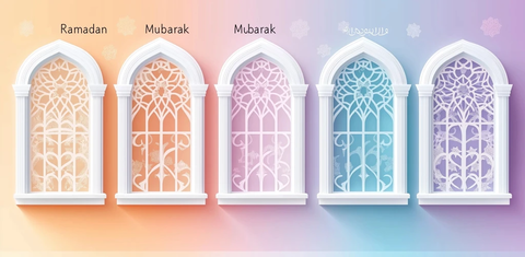 伊斯兰斋月祝福窗框设计