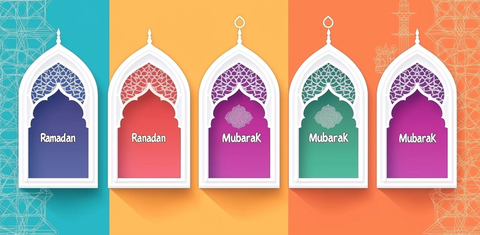 伊斯兰斋月祝福窗框设计