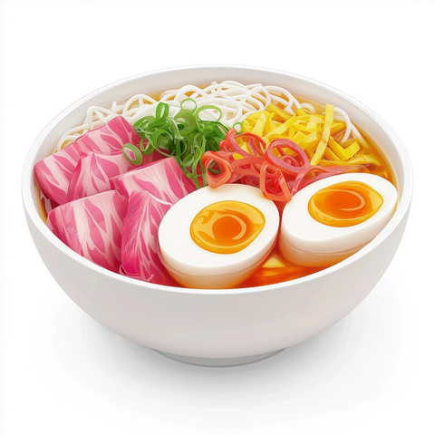 拉面配鸡蛋和腌菜