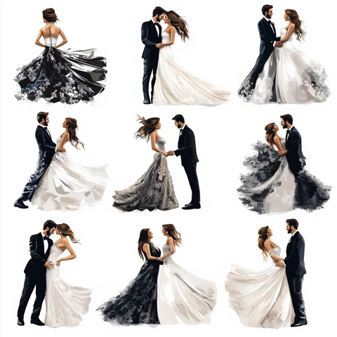 婚礼情侣多样造型