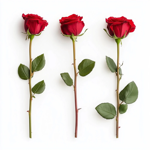 三朵红玫瑰