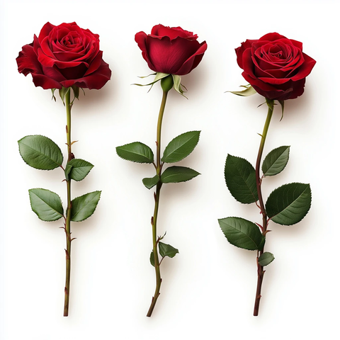 三朵红玫瑰