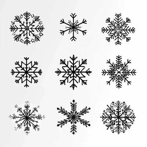 雪花线艺术向量集