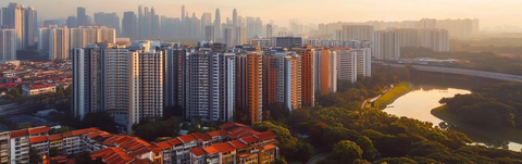 城市住宅区全景俯瞰图