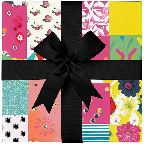 彩色拼布礼物包装纸