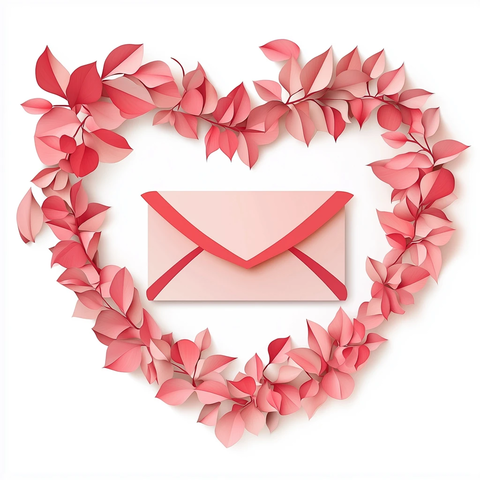 心形纸花信封