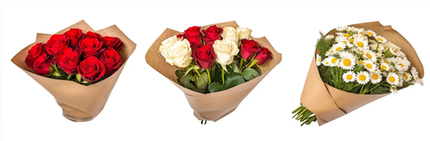 玫瑰花与雏菊束