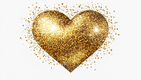 金色心形贴纸设计