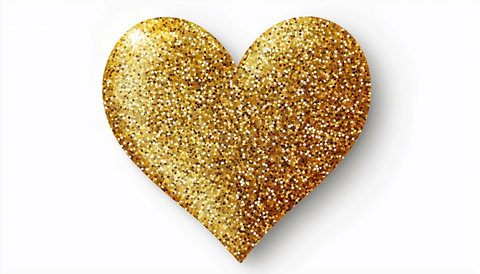 金色心形贴纸设计