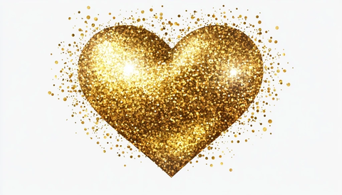 金色心形贴纸设计