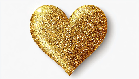 金色心形贴纸设计