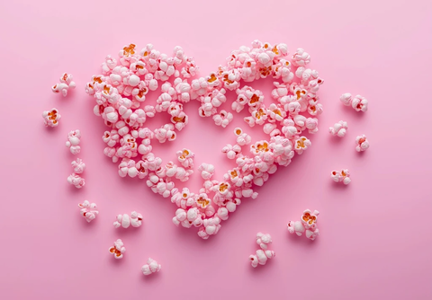 心形粉色爆米花