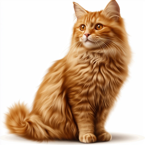 棕色长毛猫坐地