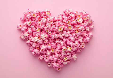 心形粉色爆米花