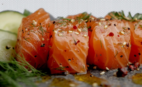 马塞尔风格腌三文鱼刺身