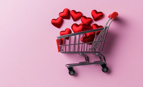 购物车红心情人节