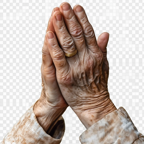 老年人双手合十祈祷