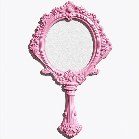 粉色巴洛克手持镜