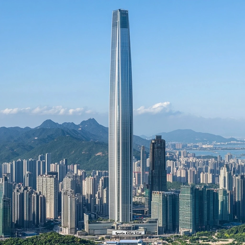 深圳平安金融中心城市鸟瞰全景