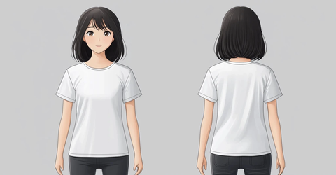 白色T恤模板前后视图