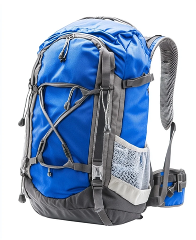 蓝灰背包银拉链